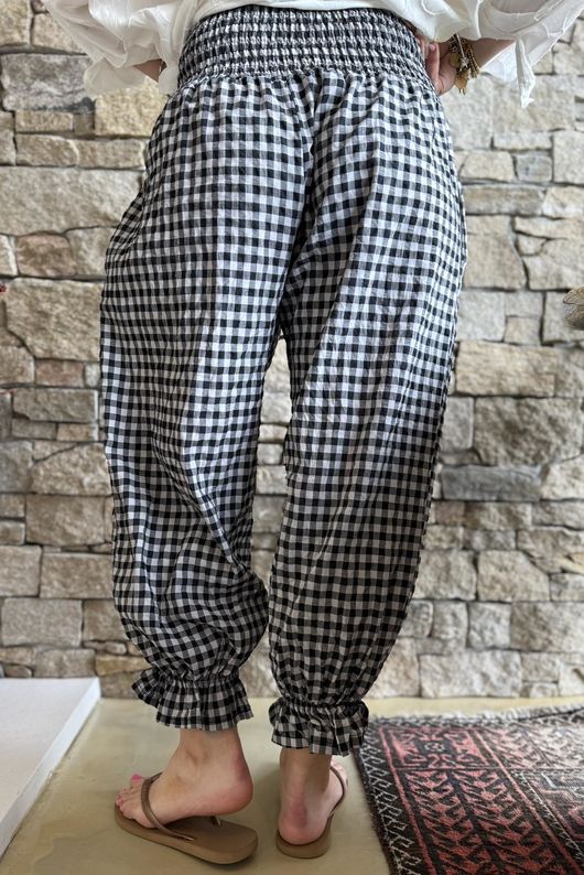 Nonni Gingham Bloomer Pant Black